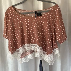 O’Neil Polka dot cropped Lacy t-shirt
